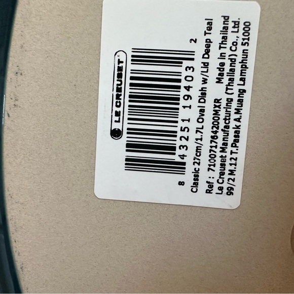 Le creuset blue classic oval baking dish with lid - Picture 5 of 6